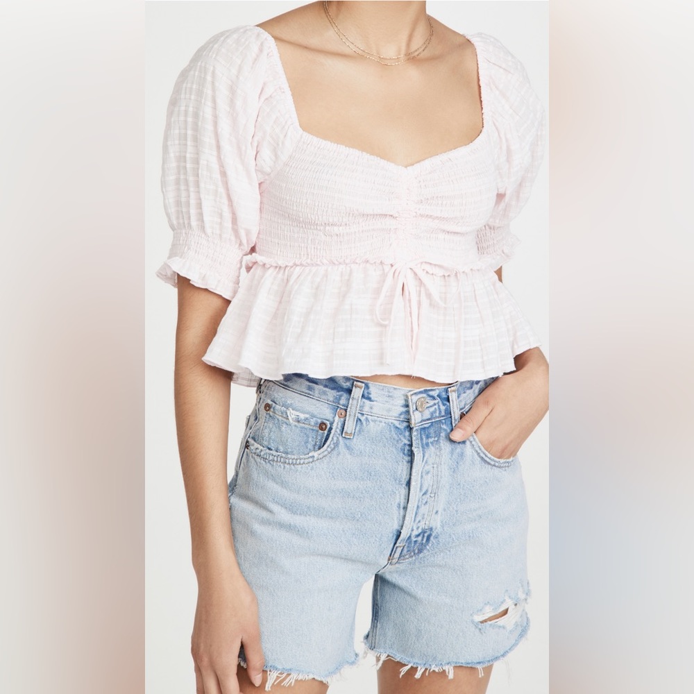 WAYF Bria Puff Sleeve Top NWOT
